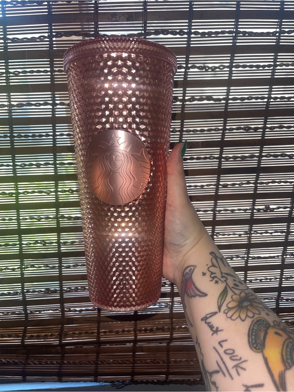 Starbucks Rose Gold Textured Studded Tumbler